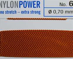 Nylon Power Nr. 16, 1,05 mm karneol 2 Meter Nr.16 - 1,05 mm