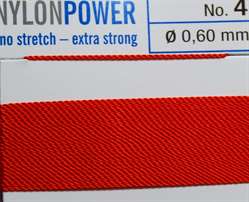Nylon Power Nr.14, 1,02 mm korallrot 2 Meter Nr.14 - 1,02 mm