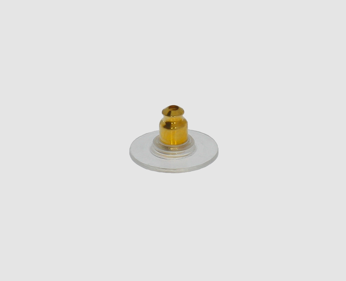 Ohrmutter mit Plastikplatte 12 mm goldfarbend kaufen